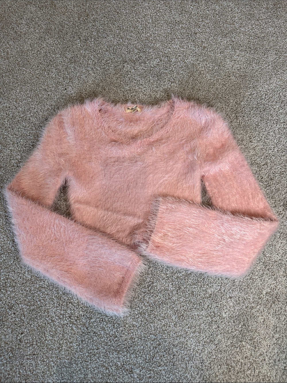 For Love & Lemons Cropped Pink Sweater
